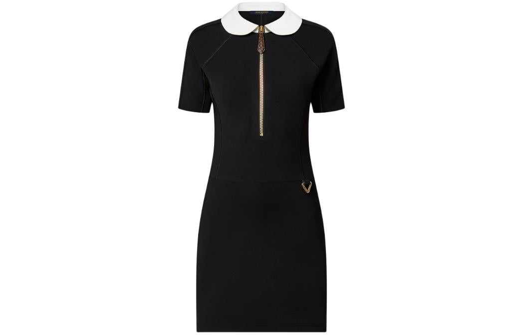 LOUIS VUITTON Technical Jersey Peter Pan Collar Dress