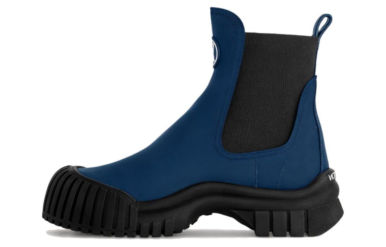 LOUIS VUITTON Ruby Short Chelsea Boots Women's Blue