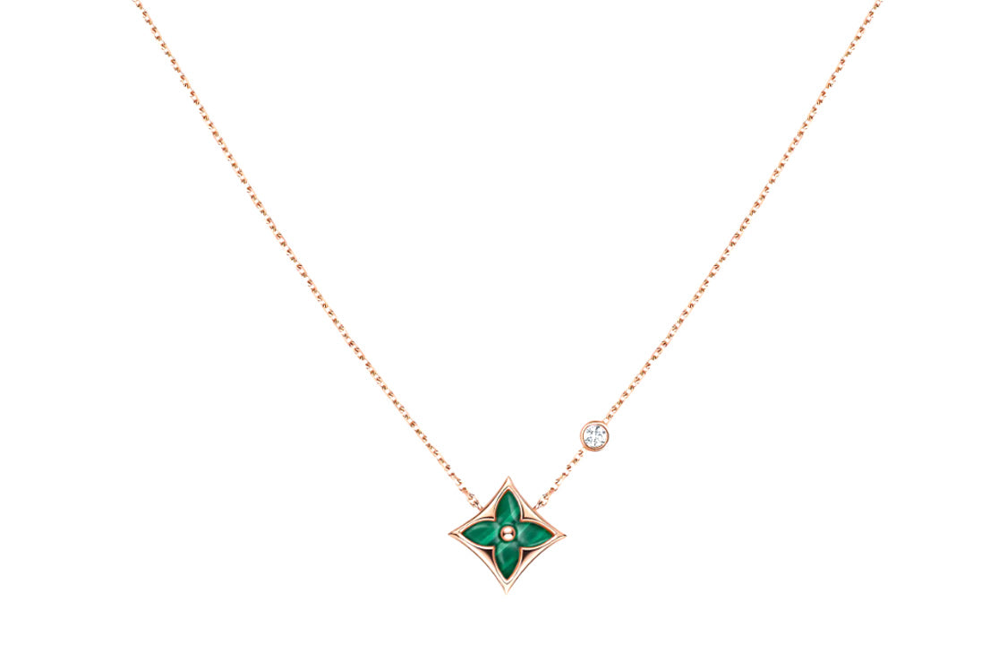 LOUIS VUITTON Color Blossom Bb Star Pendant Pink Gold Malachite And Diamond
