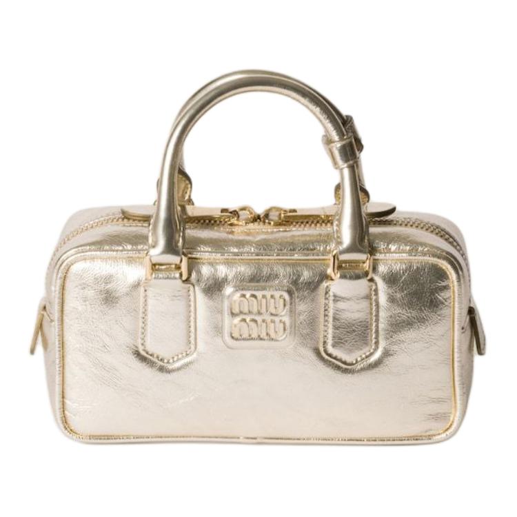 MIU MIU Arcadie Series Lambskin Shoulder Bag, Crossbody Bag, Handbag Women's Yellow Iron Ore