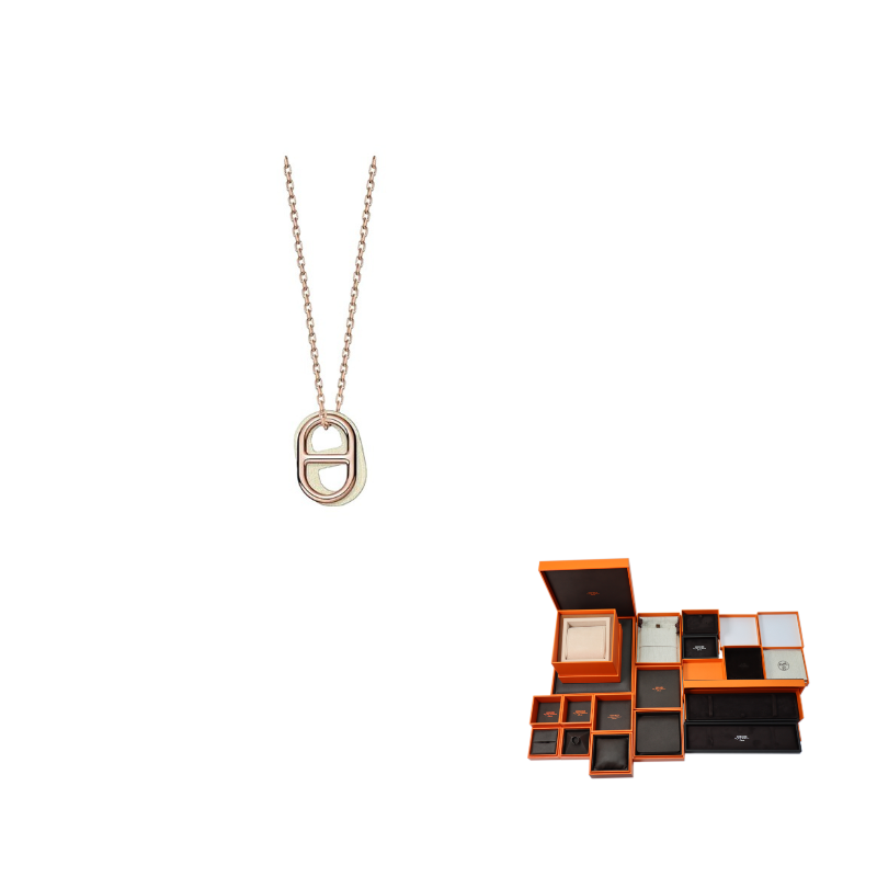 HERMES O'Maillon Rose Gold Necklaces Women's