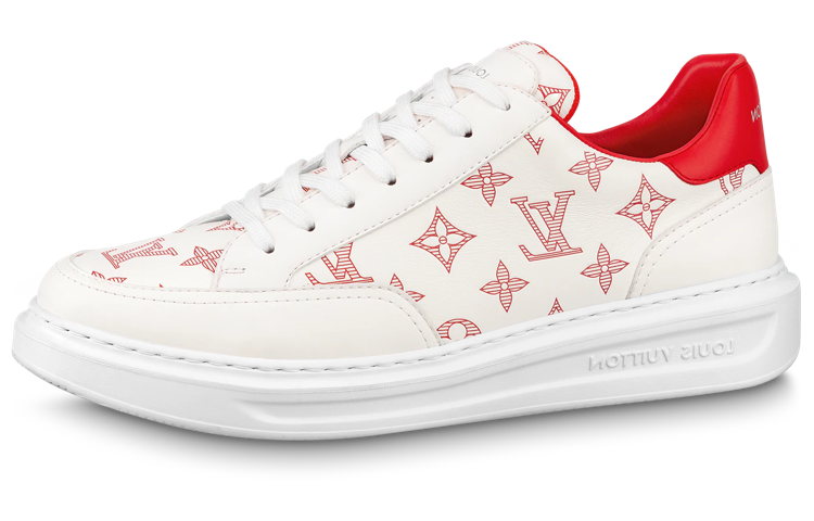 LOUIS VUITTON Beverly Hills Sneakers 'White Red Monogram'