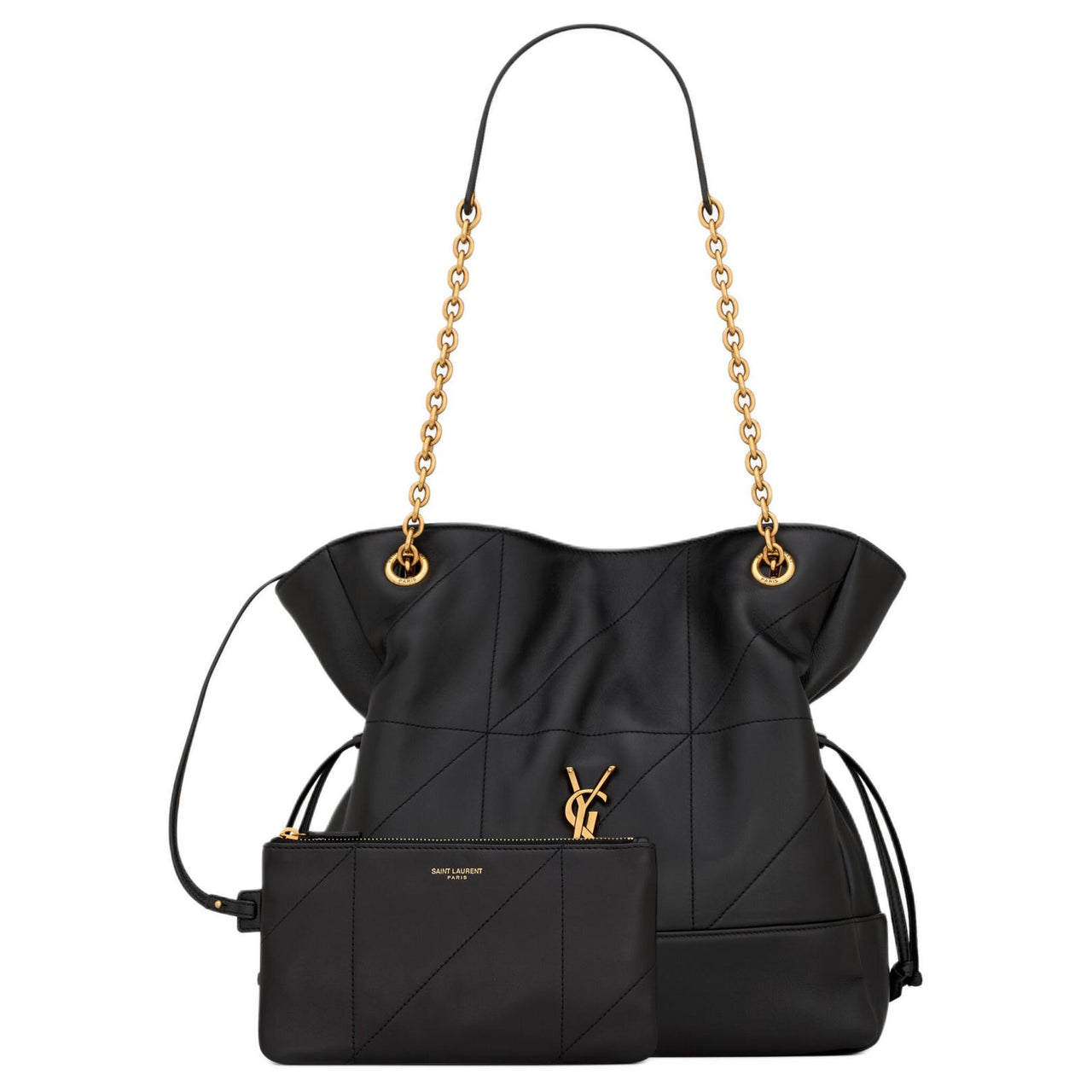 SAINT LAURENT Jamie Lambskin Tote Bag Shopping Bag Handbag Shoulder Bag Small Size Women's Black