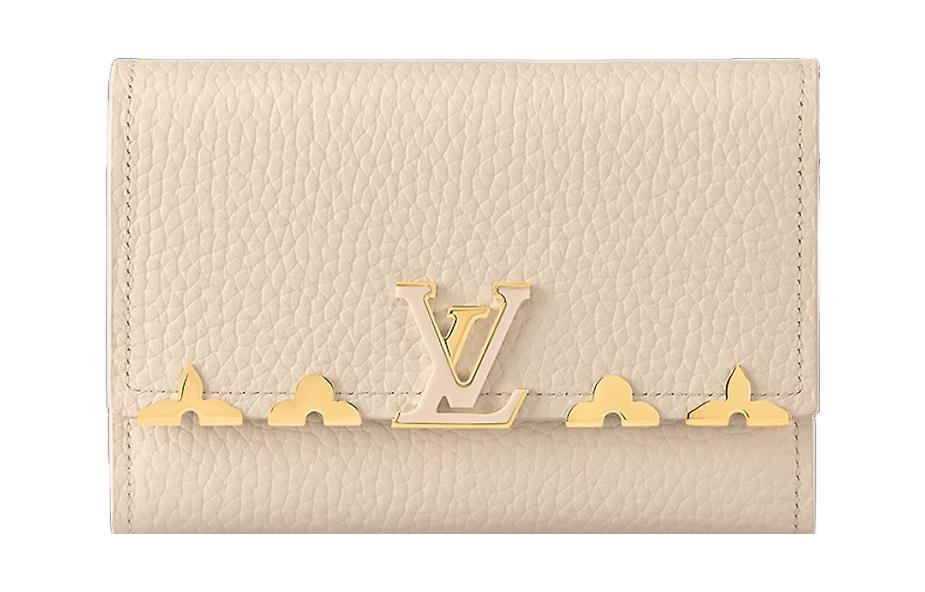 LOUIS VUITTON Cow Leather Wallet Regular Women's White