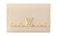 LOUIS VUITTON Cow Leather Wallet Regular Women's White
