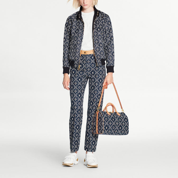 LOUIS VUITTON New Quarterly Products Of LV Casual Pants Women's Blue