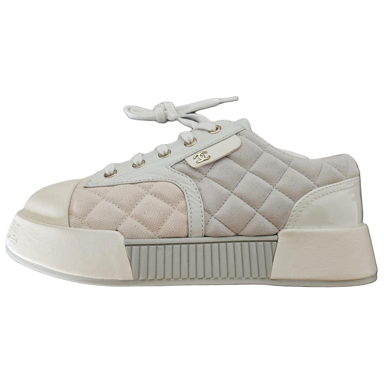 CHANEL Skateboard Shoes Women's White