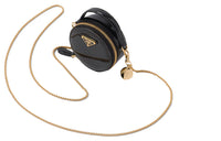 PRADA Leather One Shoulder Clutch Mini Women's Black