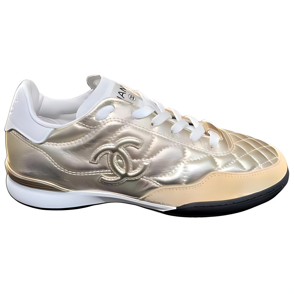 CHANEL Low Top Casual Shoes, German Army Trainers Women's Gold