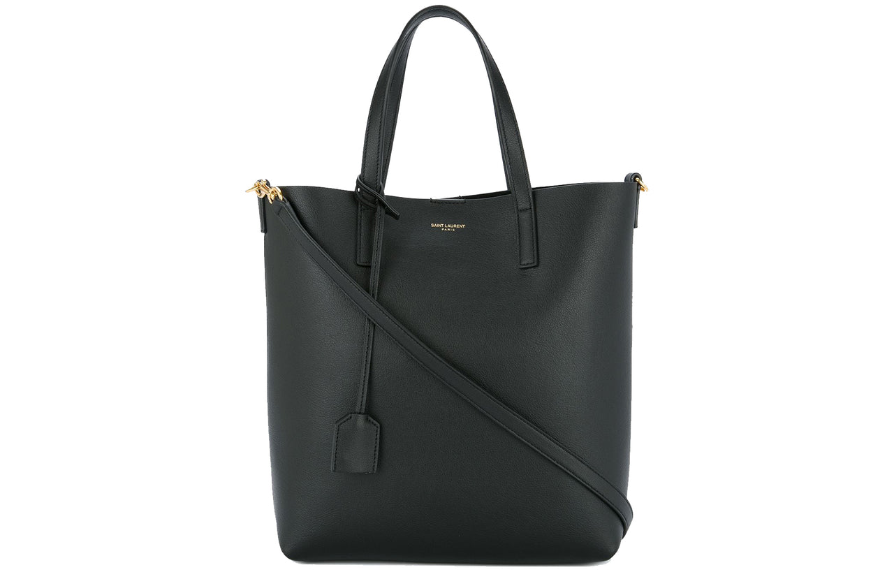 SAINT LAURENT Soft Leather Tote Bag, Shopping Bag, Shoulder Bag, Crossbody Bag, Handbag Women's Black