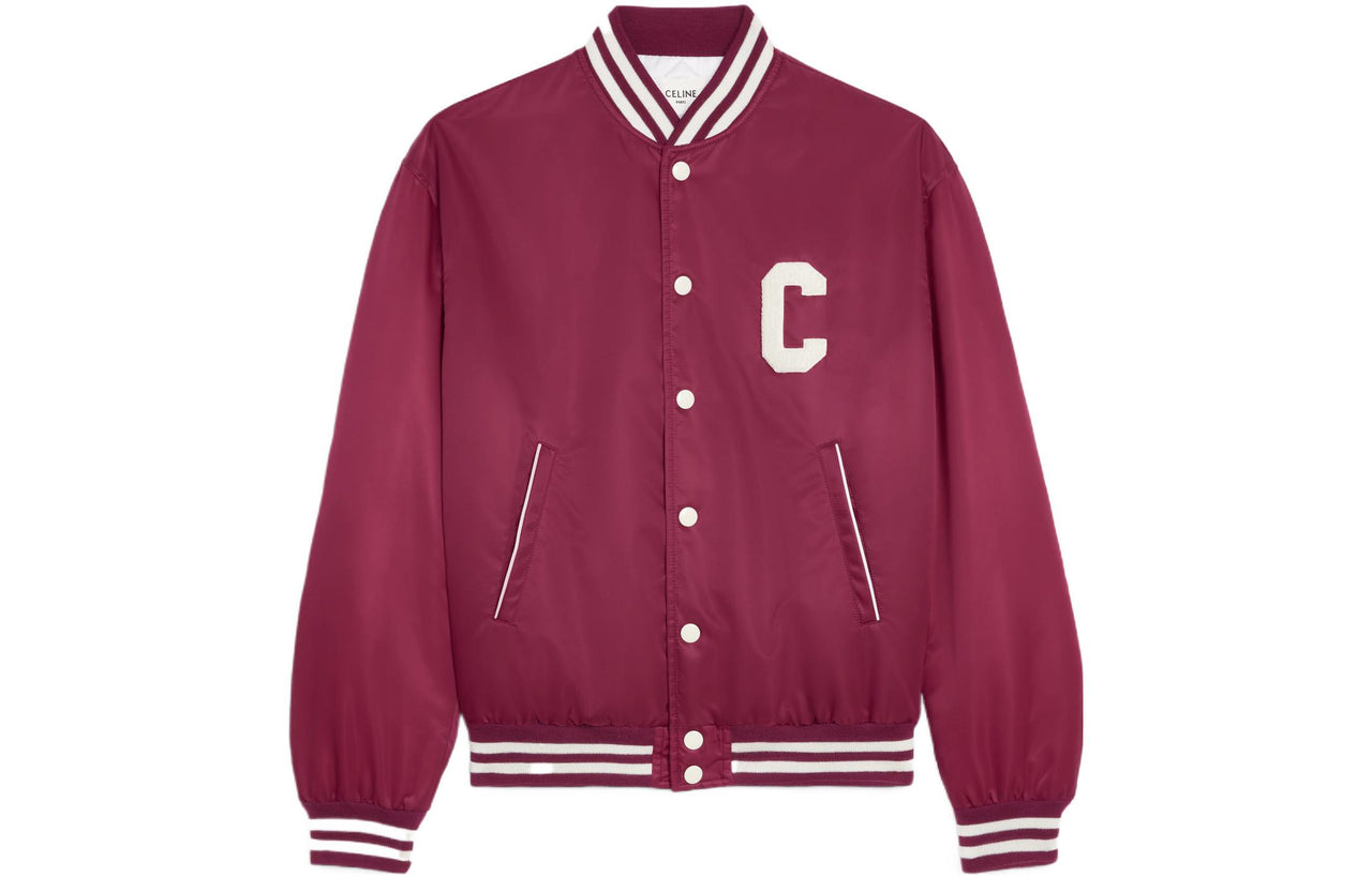 CELINE Teddy Jacket In Nylon Burgundy
