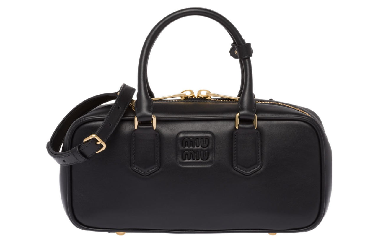 MIU MIU Arcadie Series Leather Shoulder Bag, Crossbody Bag, Handbag Women's Black