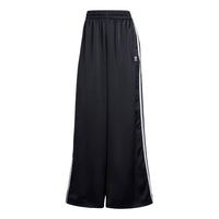 (WMNS) adidas Adicolor Satin Wide Leg Track Pants Asia Sizing 'Black' IU2520