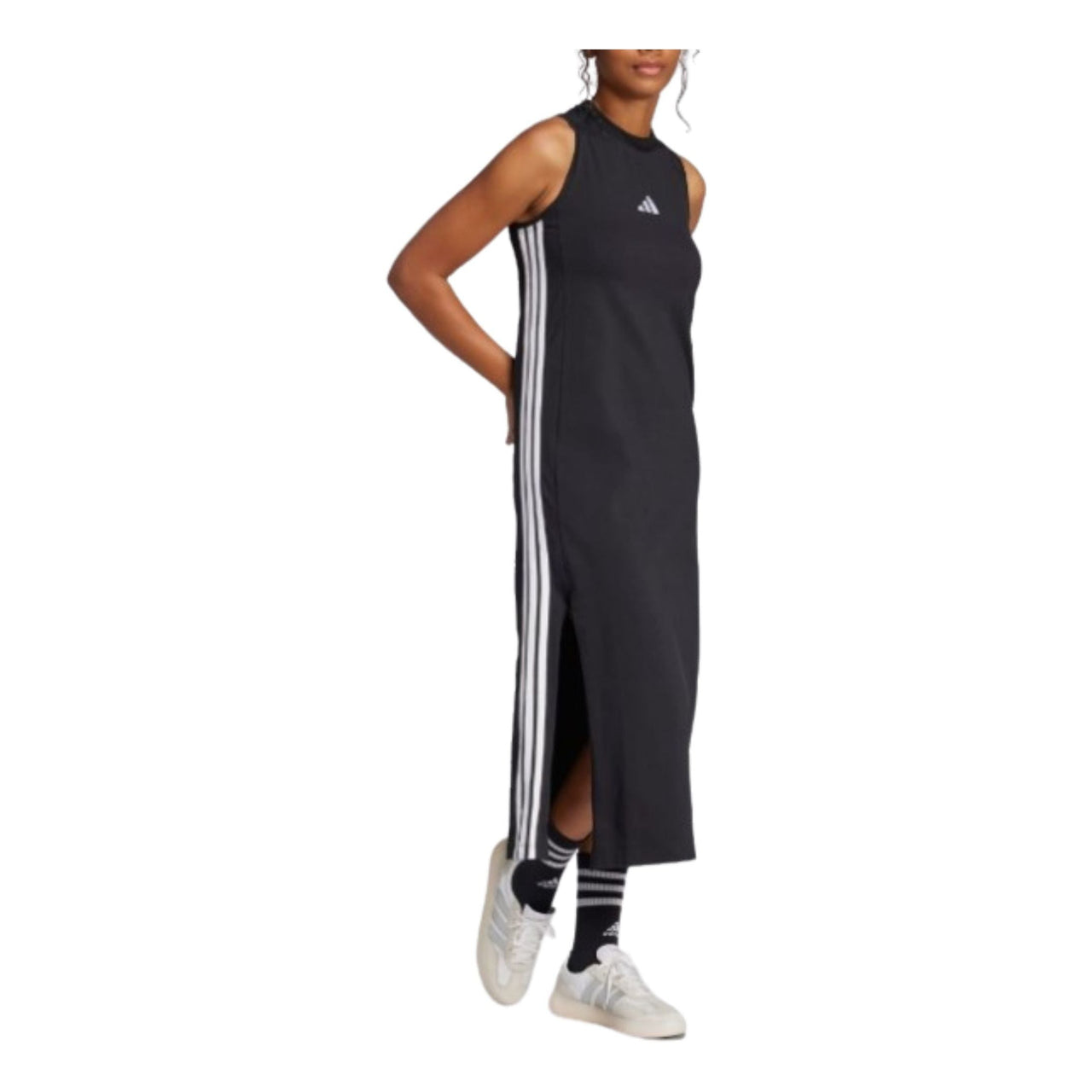 (WMNS) adidas Essentials 3-Stripes Long Racerback Dress 'Black White' JE1208