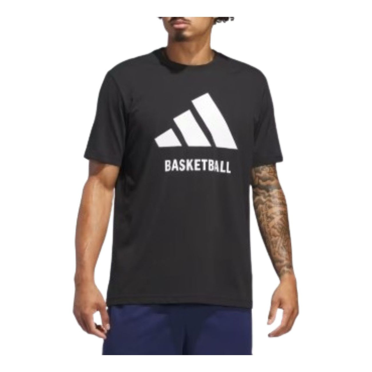 adidas Basketball T-Shirt 'Black White' JI7098