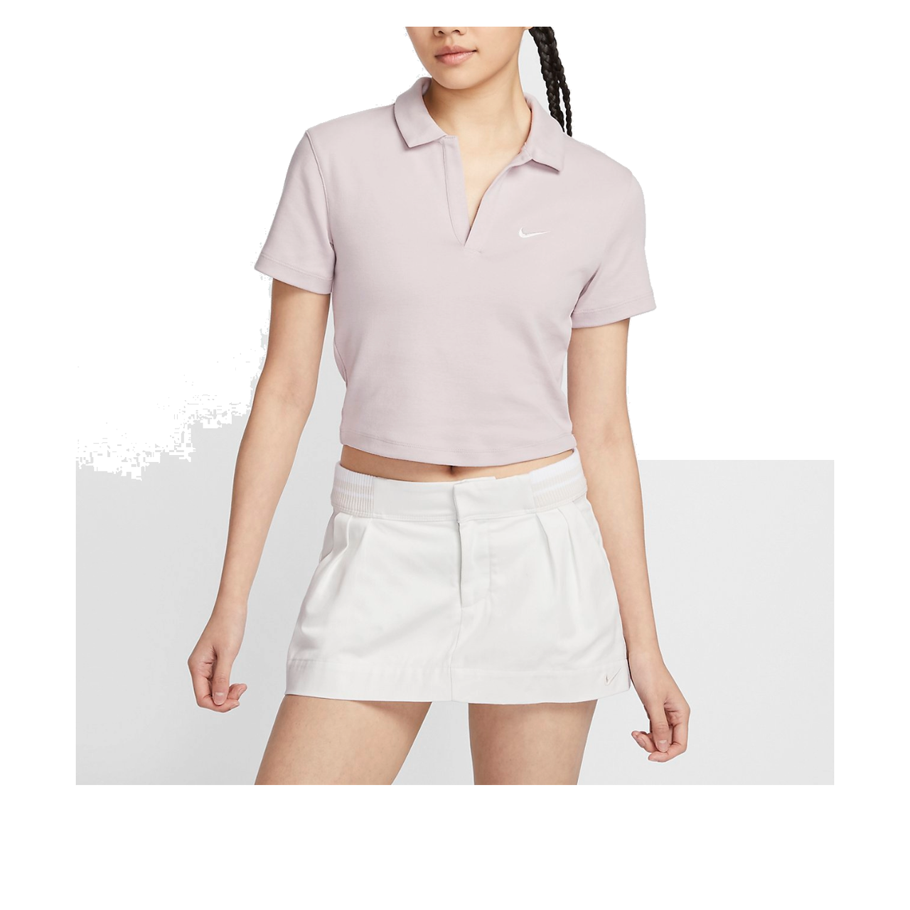 (WMNS) Nike Essential Polo Crop Top 'Pink' DV7885-019