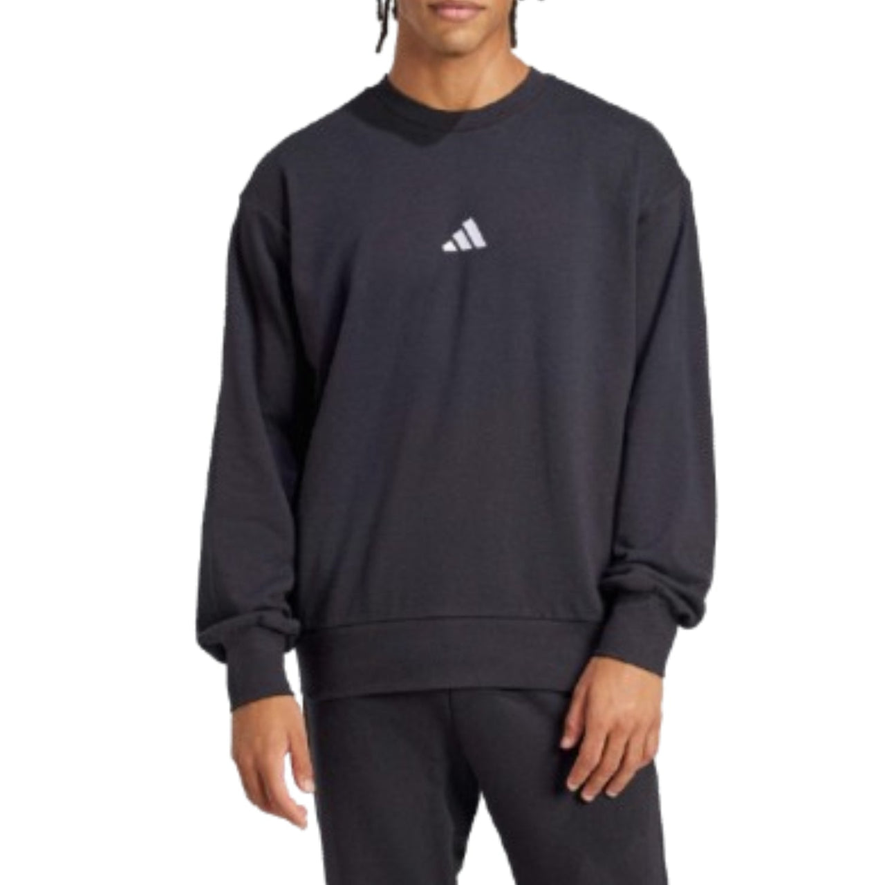 adidas Essentials FeelCozy French Terry Sweatshirt 'Black' JE3837