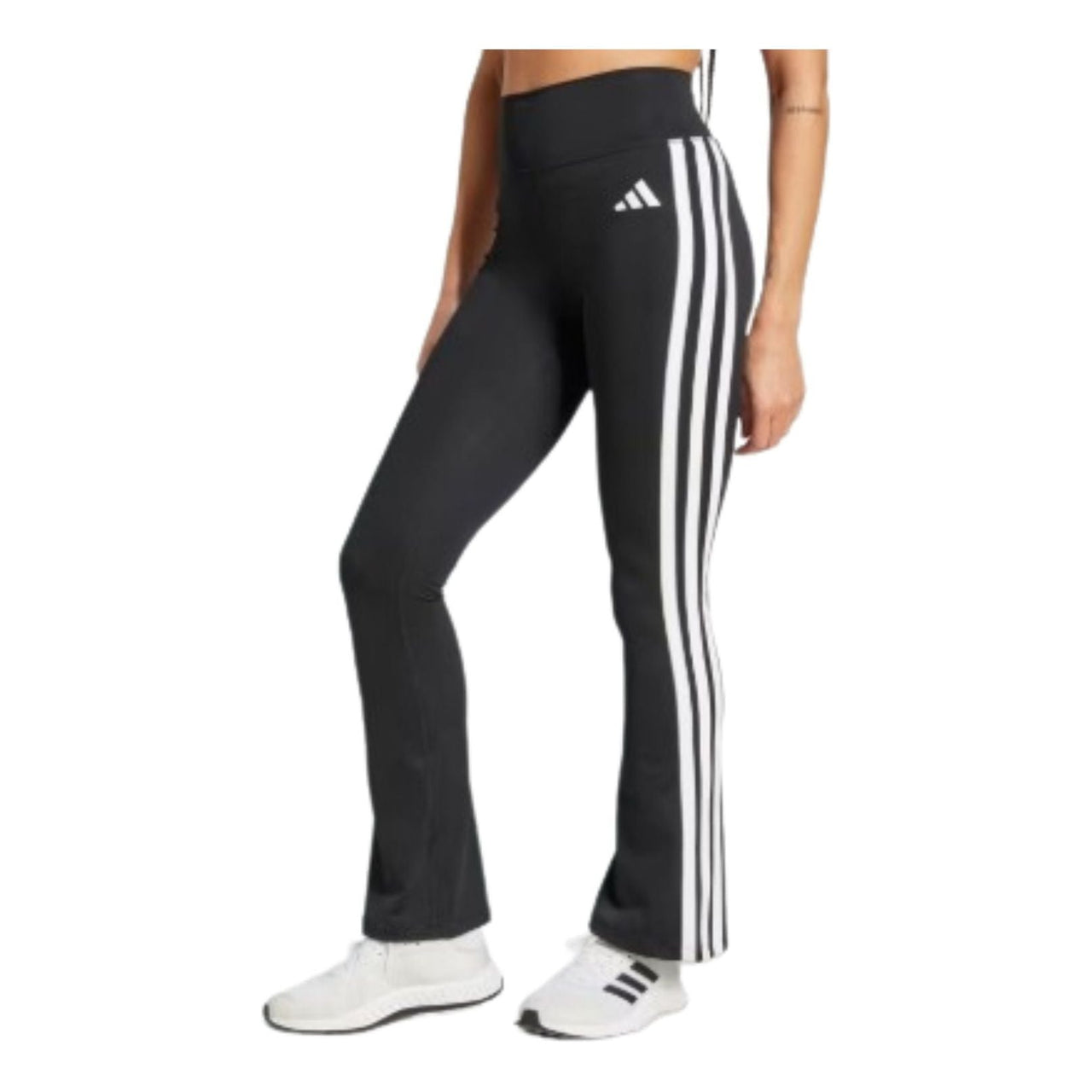 (WMNS) adidas Optime Essentials 3-Stripes Flared Leggings 'Black White' JD6544