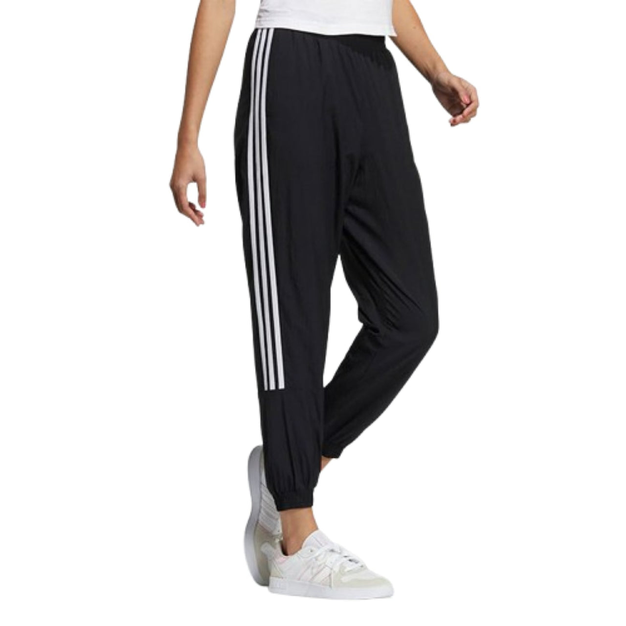 (WMNS) adidas Neo Tape Cuffed Track Pants 'Black White' HM9561