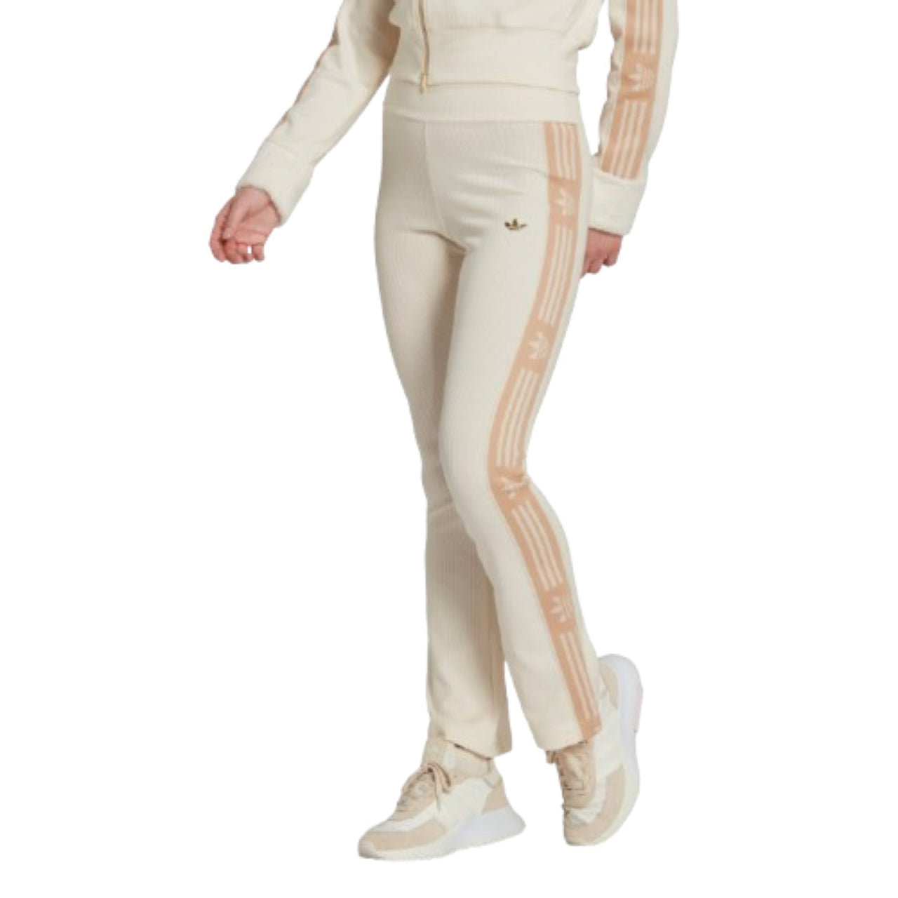 (WMNS) adidas Ski Chic Flared Rib Leggings 'White' IA3910