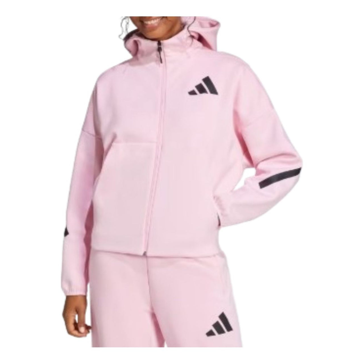 (WMNS) adidas Z.N.E. Full-Zip Hoodie 'Pink Black' JC5393