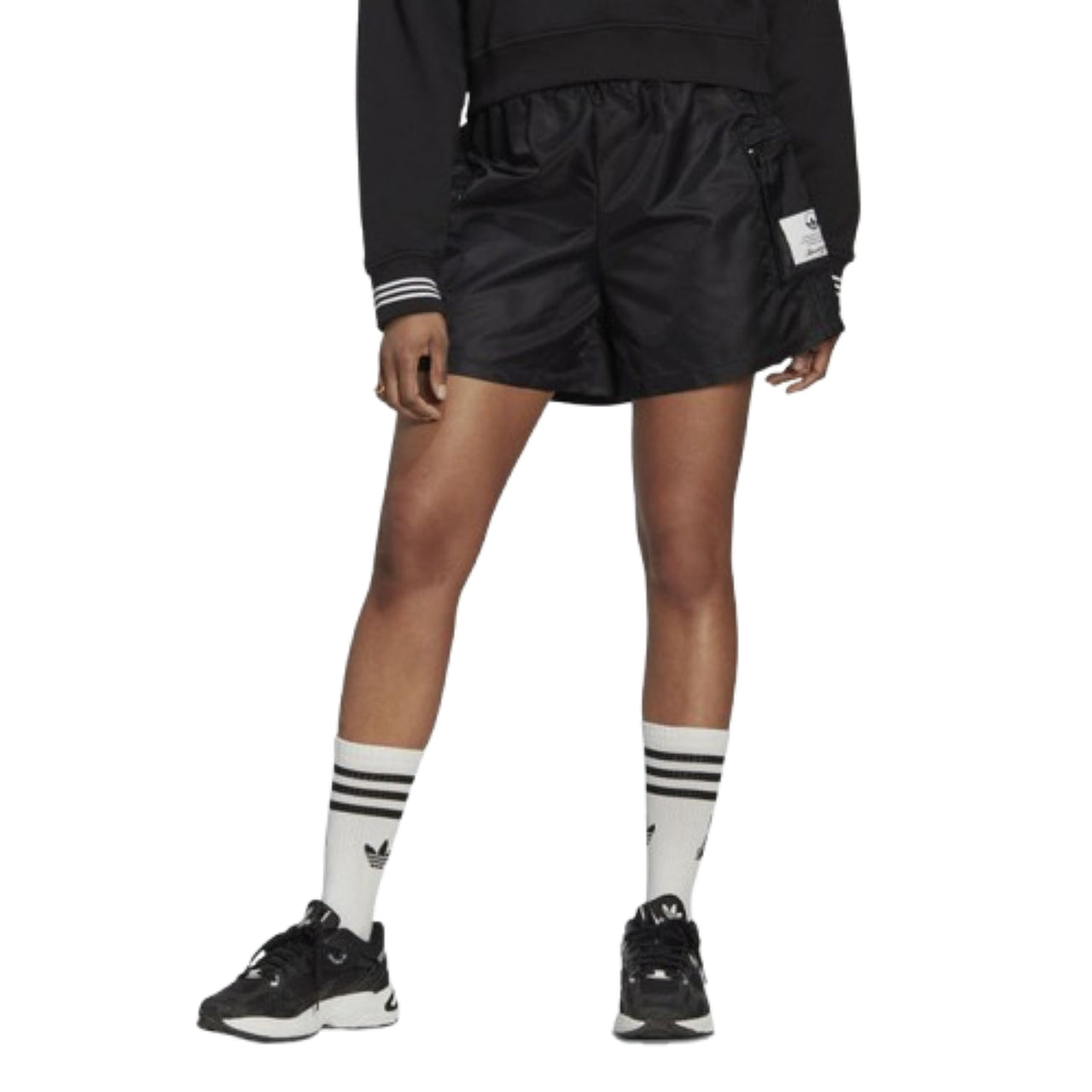 (WMNS) adidas High-Waist Nylon Shorts 'Black' HL9061
