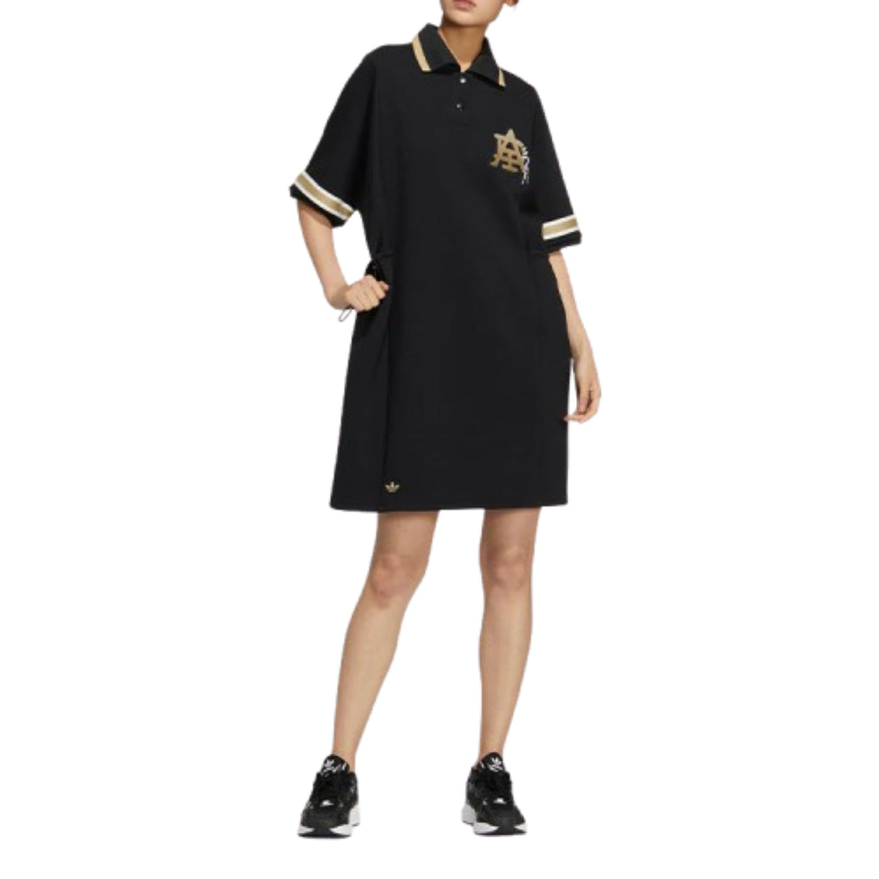 (WMNS) adidas Modern Collegiate Polo Dress 'Black Gold' HS1929