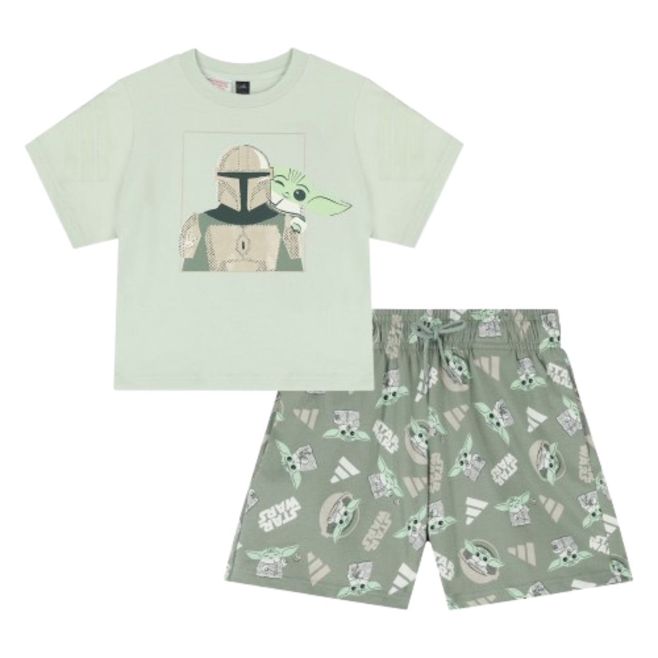 (PS) adidas x Star Wars The Mandalorian T-Shirt Set 'Green' JF3648