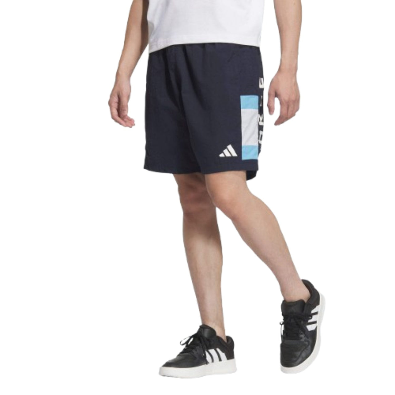 adidas Wording Pack Loose Fit Mesh-Lined Woven Shorts 'Navy' JM2074