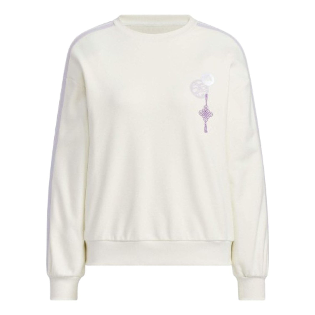(WMNS) adidas CNY Crewneck Sweatshirt 'White Purple' JZ1664