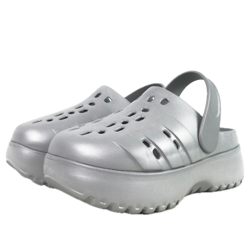 (WMNS) adidas Adilette Clog Platform 'Silver Metallic' JQ9879