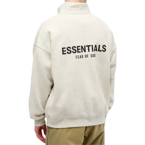 Fear of God Essentials Mockneck Half Zip Sweatshirt 'Light Heather Oatmeal' 192SP212042F