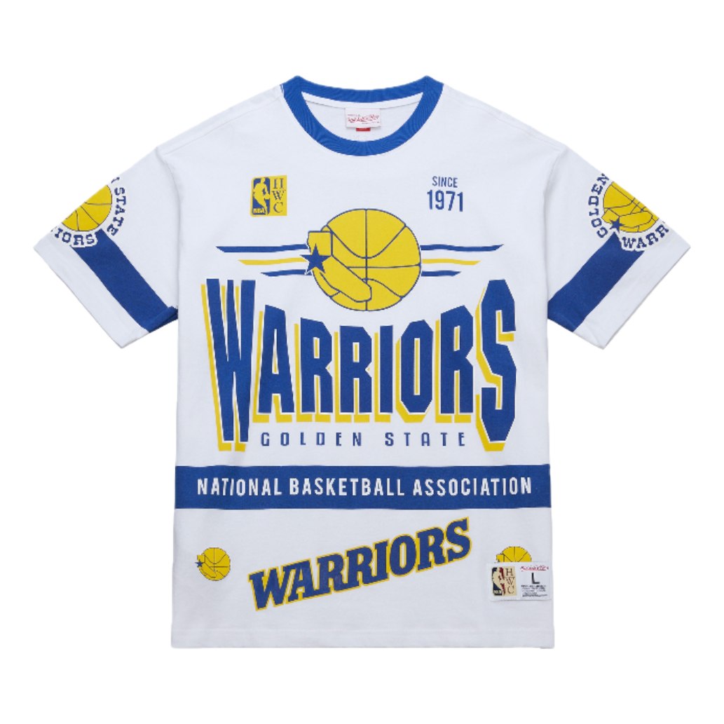 Mitchell & Ness NBA Origins Premium Vintage T-Shirt 'Golden State Warriors' FC9265-GSWWHIT