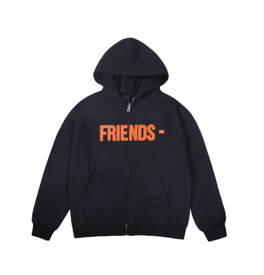 VLONE Zip Hooded Jacket 'Black Orange' VLZPHD2023003