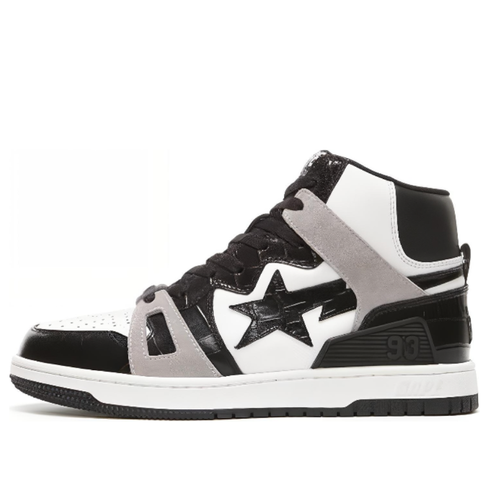 A BATHING APE Bape Sta 93 Hi 'Black White' 1G70-191-035-BLACK