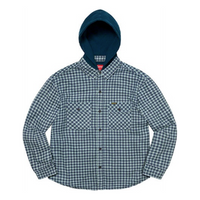 Supreme Houndstooth Flannel Hooded Shirt 'Blue' SUP-FW22-725