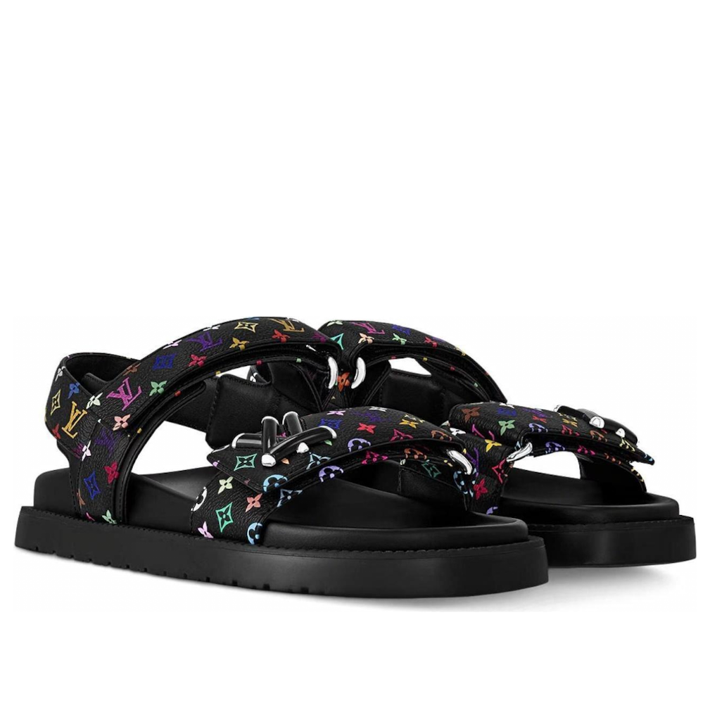 (WMNS) LOUIS VUITTON x Takashi Murakami Sunset Sandals 'Black' 1AGXF6