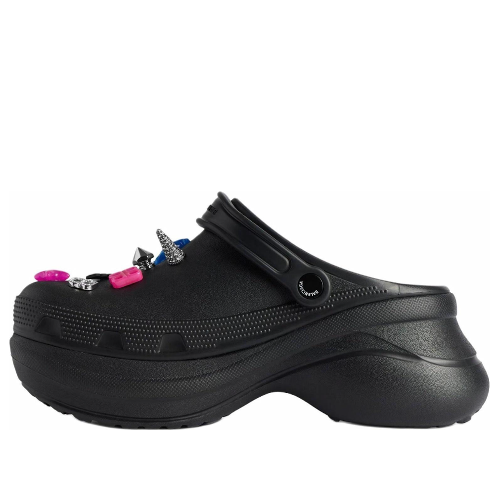 (WMNS) Balenciaga x Crocs Platform Mule 'Black With Jibbitz' 720762W0FOW1000