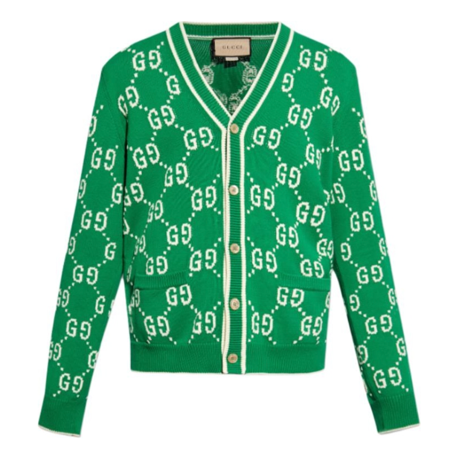 Gucci Jumbo GG Jacquard Cardigan 'Green' 703943-XKCDF-3861