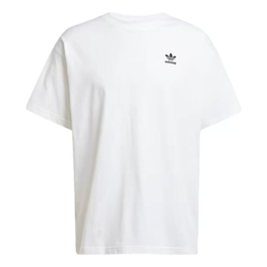 adidas Essentials Polera Trifolio Oversized 'White Black' JD0373