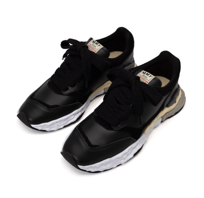 Maison MIHARA YASUHIRO GEORGE OG Sole Leather Low-top Sneaker 'Black' A10FW702-BLK