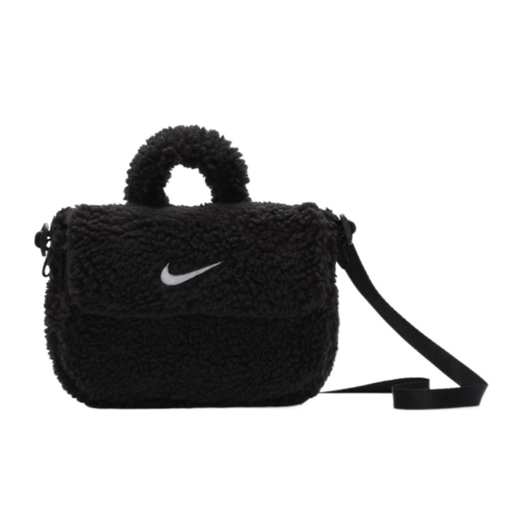 (WMNS) Nike Sportswear NSW Faux Fur Crossbody Bag 'Black' FB3039-010