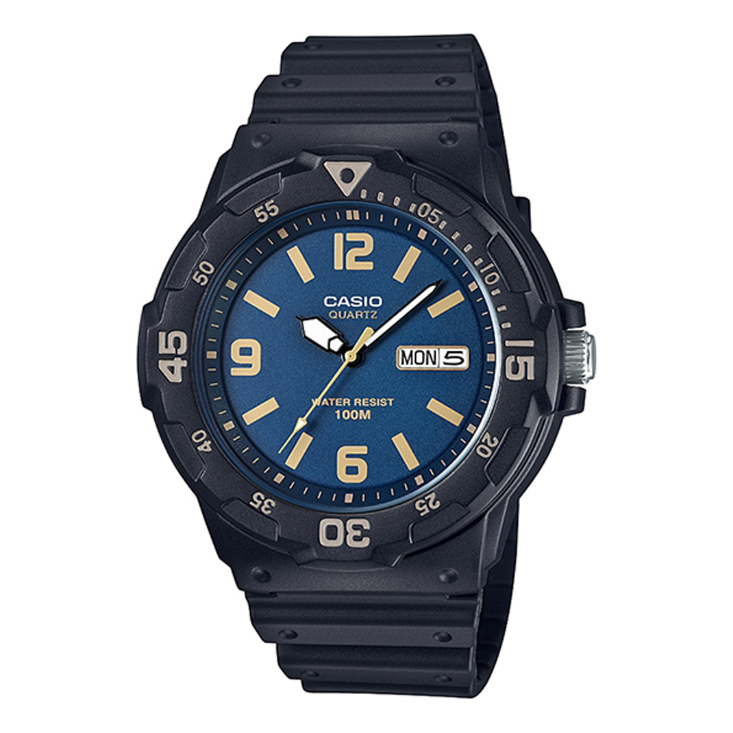 CASIO STANDARD Series waterproof Rose Gold Blue Analog MRW-200H-2B3