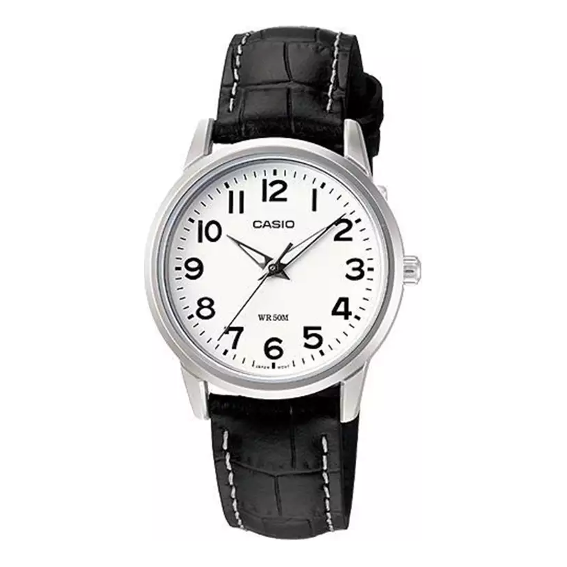 CASIO Waterproof Black/ White Analog LTP-1303L-7BV