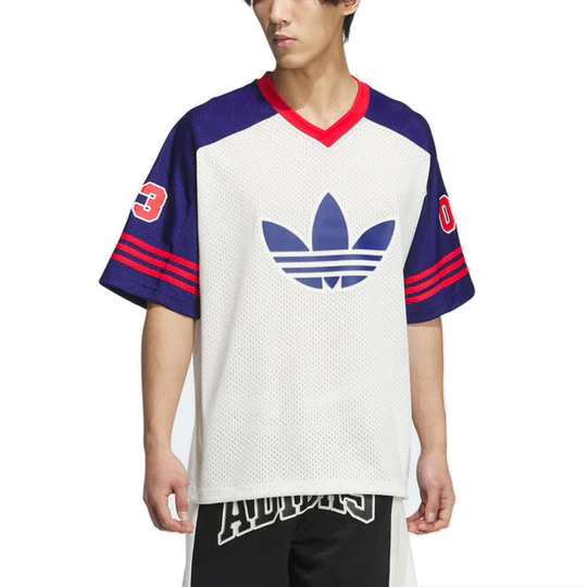 adidas Originals Logo Printed T-Shirt Asia Sizing 'White Blue' JC6801