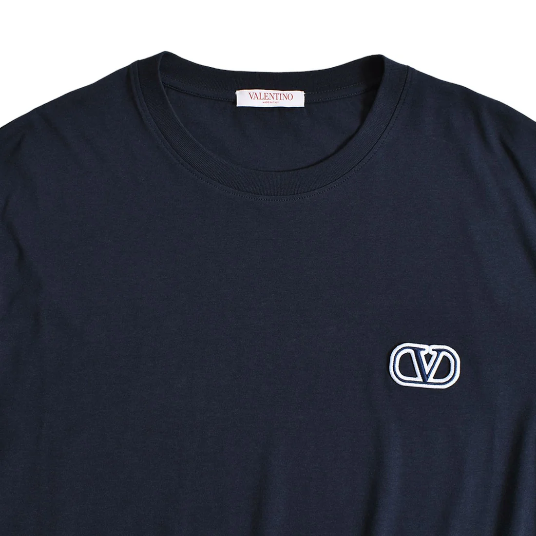 Valentino Embroidered V Logo T-Shirt 'Navy' 4V3MG10V9LJONO