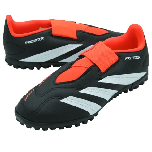 (GS) adidas Predator 24 Club Velcro TF 'Core Black Solar Red' IG5430