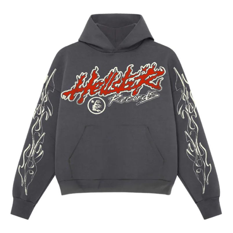 Hellstar Records Hoodie 'Washed Black' HSRC-WASHEDBLACK