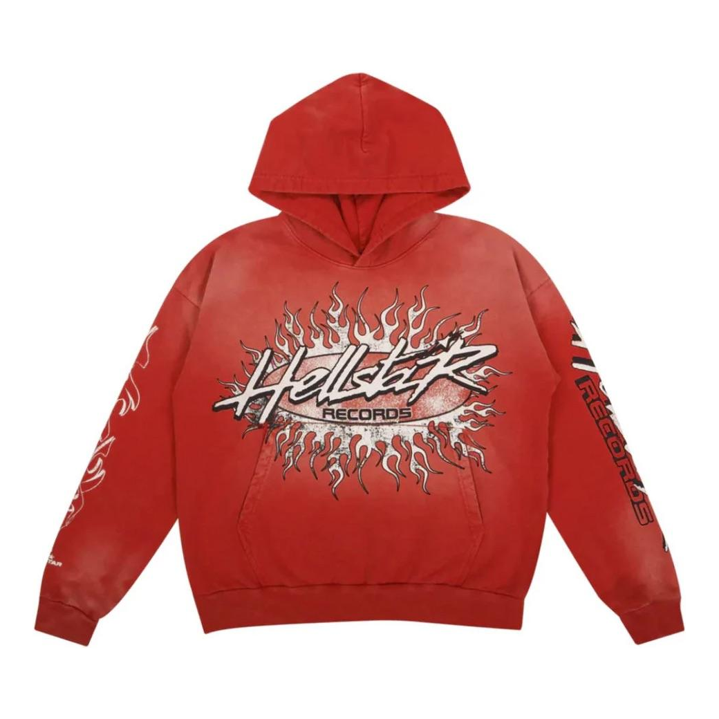Hellstar Studios Records Hooded Hoodie 'Washed Red' HSRC-WASHEDRED