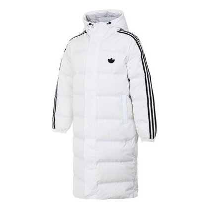 adidas Long Puffer Jacket Asia Sizing 'White Black' JJ4968